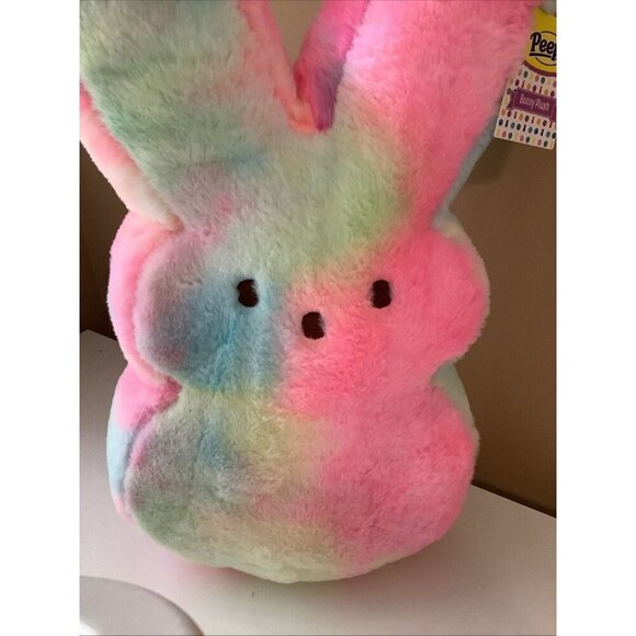 Peeps Pastel Fluffy Bunny 17" Inches Stuffed Easter Plush Pillow New With Tags - Picture 3 of 6